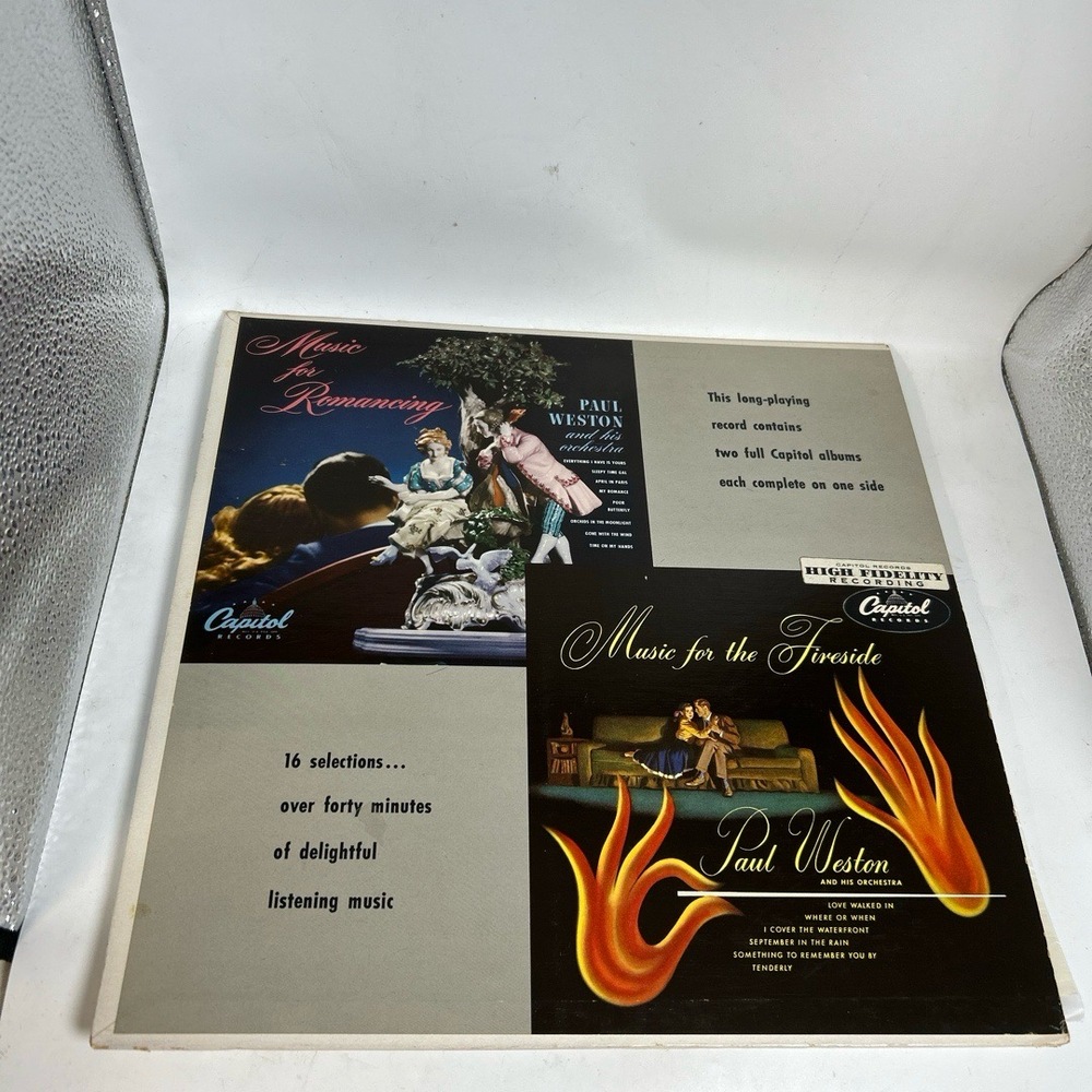 Capitol Records‎ Vinyl Record Music For Romancing Fireside High Fidelity Vintage